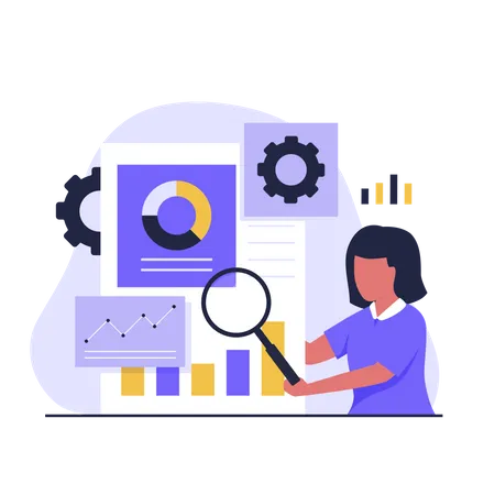Illustration of people examining customer trends